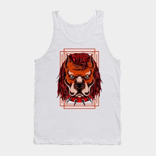 Mad Dog Bull Punk Brown Red Tank Top